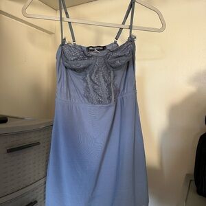 Urban Outfitters Blue Lace Chemise